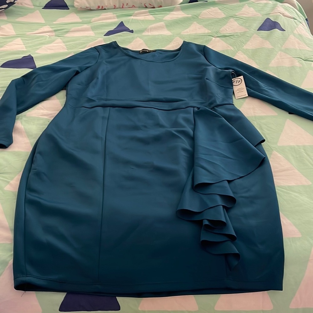 Teal midi dress